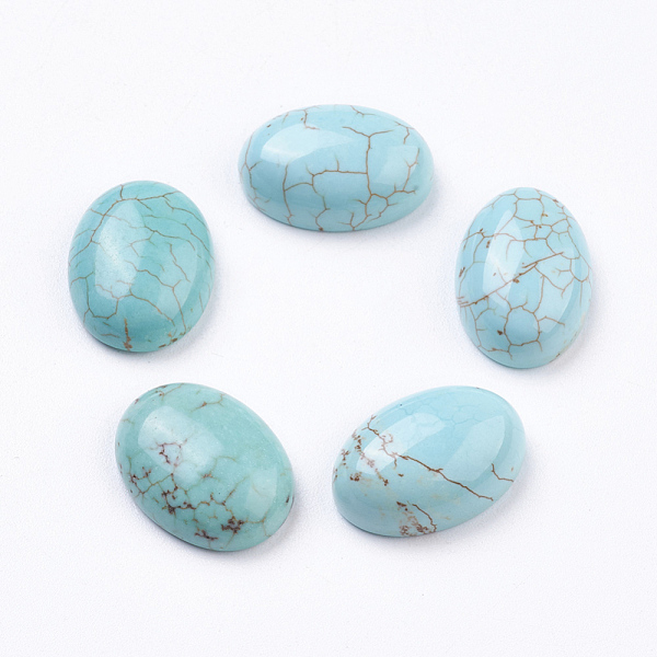 

PandaHall Natural Howlite Cabochons, Oval, Dyed, 16x12x5mm Howlite Oval