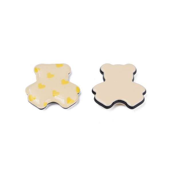 

PandaHall Printed Acrylic Cabochons, Bear with Heart, Blanched Almond, 25.5x24x5mm Acrylic Bear