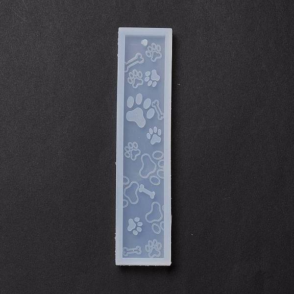 

PandaHall DIY Bookmark Silicone Molds, Resin Casting Molds, For UV Resin, Epoxy Resin Jewelry Making, Rectangle with Bone & Dog Paw Print..., White