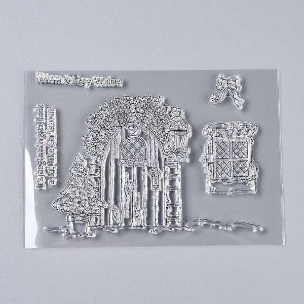 

PandaHall Plastic Stamps, for DIY Scrapbooking, Photo Album Decorative, Cards Making, Stamp Sheets, Building Pattern, 149~151x100x3mm..., Black