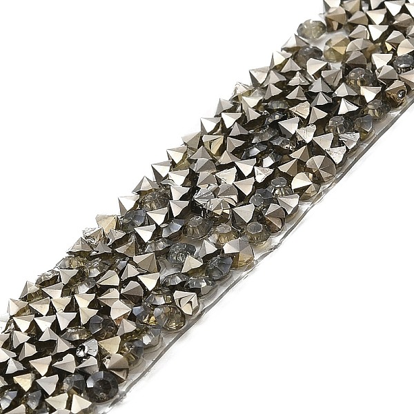 

PandaHall Hotfix Rhinestone Trimming, Resin Rhinestone, Hot Melt Adhesive on the Back, Costume Accessories, Greige, 17.5x2.5mm Resin..., Gray