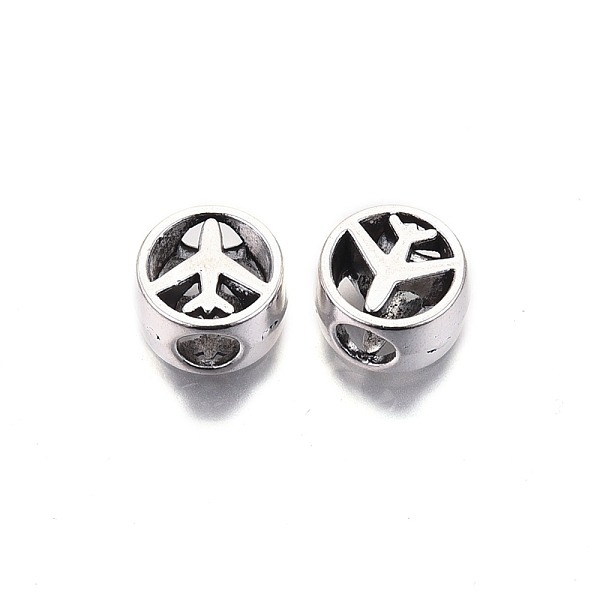 

PandaHall Tibetan Style Alloy European Beads, Large Hole Beads, Cadmium Free & Lead Free, Flat Round with Plane, Antique Silver, 10.5x6mm...