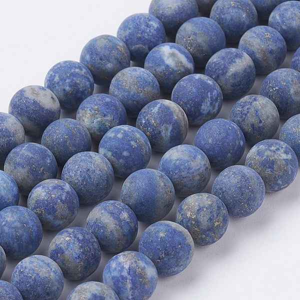 

PandaHall Natural Lapis Lazuli Beads Strands, Frosted, Round, 8mm, Hole: 0.8mm, about 47pcs/strand, 15.3 inch(39cm) Lapis Lazuli Round