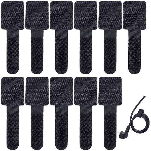 

PandaHall Gorgecraft 40Pcs Nylon Hook and Loop Tape Wire Organizer, Adhesive Cable Ties, Black, 91x28x2.5mm Nylon Black