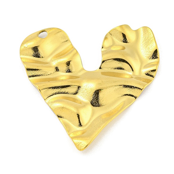 

PandaHall Ion Plating(IP) Hammered 304 Stainless Steel Pendants, Heart Charm, Real 18K Gold Plated, 38x36x2mm, Hole: 2mm 304 Stainless Steel...