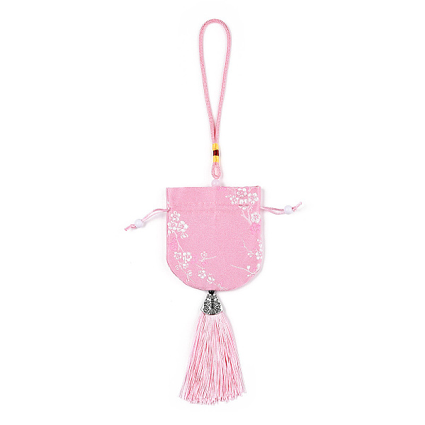 

PandaHall Silk Packing Pouches, Vintage Scented Sachet Perfume Bag, with Tassel, Pearl Pink, 32~34cm Silk Pink