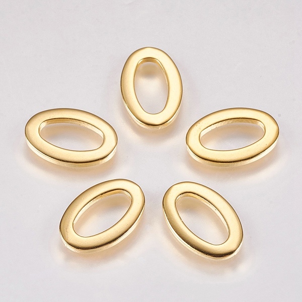 

PandaHall 201 Stainless Steel Linking Rings, Marquise Links, Horse Eye, Real 18k Gold Plated, 15x10x1.2mm, Hole: 5x10mm 201 Stainless Steel...