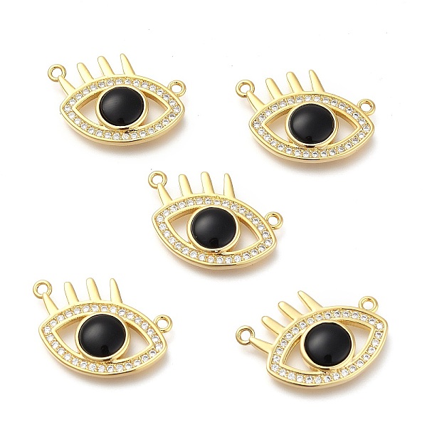 

PandaHall Brass Micro Pave Clear Cubic Zirconia & Obsidian Pendants, Eye, 15x21x3mm, Hole: 1.2mm Brass+Cubic Zirconia Eye Black
