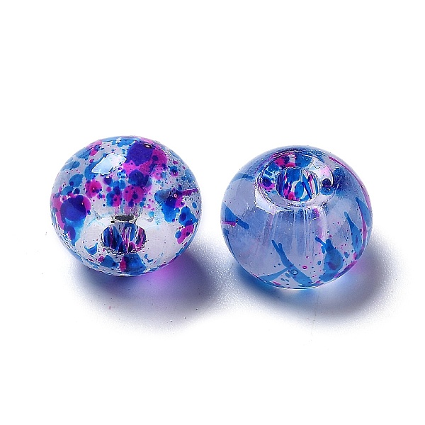 

PandaHall Spray Painted Glass European Beads, Large Hole Beads, Rondelle, Mixed Color, 12~13x9mm, Hole: 4mm Glass Rondelle Multicolor