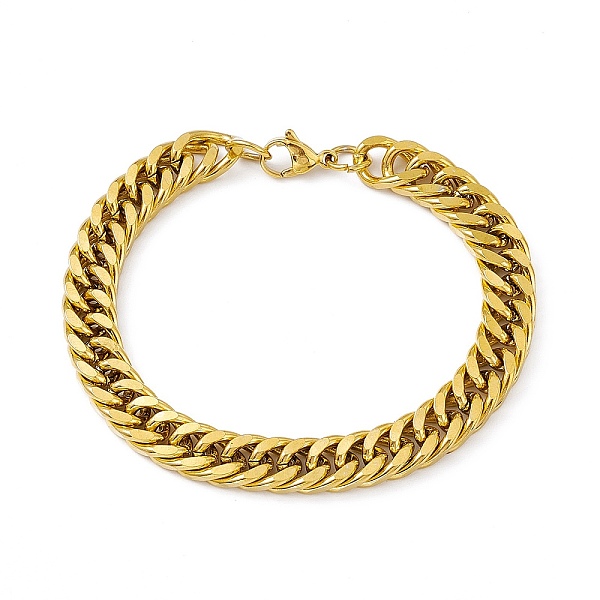 

PandaHall Vacuum Plating 201 Stainless Steel Curb Chain Bracelet with 304 Stainless Steel Clasps for Men Women, Golden, 8-1/8 inch(20.5cm)...