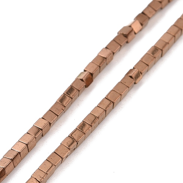 

PandaHall Electroplated Non-magnetic Synthetic Hematite Beads Strands, Cube, Copper Plated, 1.5x1.5x1.5mm, Hole: 0.5mm, about...