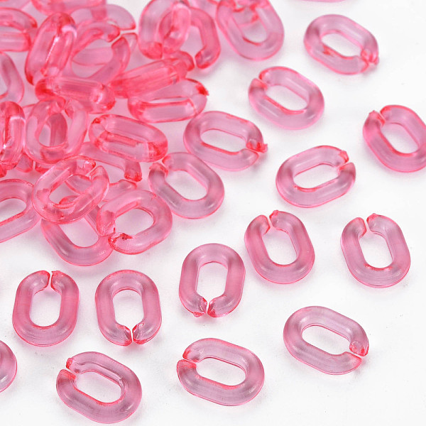 

PandaHall Transparent Acrylic Linking Rings, Quick Link Connectors, For Jewelry Chains Making, Oval, Camellia, 10x7.5x2.5mm, Hole: 3x5.5mm..., Pink