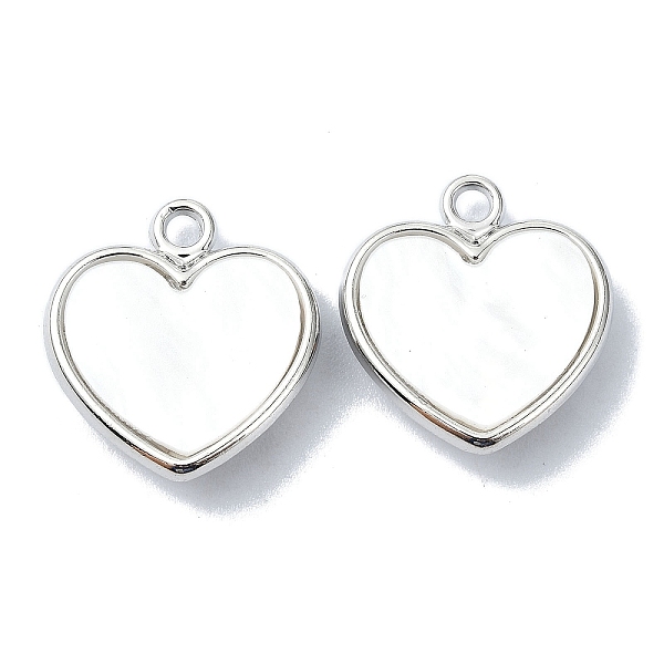 

PandaHall Acrylic Charms, with Alloy Finding, Heart Charms, White, 19x18x5mm, Hole: 2mm Alloy+Acrylic Heart White