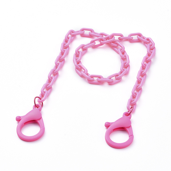 

PandaHall Personalized ABS Plastic Cable Chain Necklaces, Eyeglass Chains, Handbag Chains, with Plastic Lobster Claw Clasps, Deep Pink...