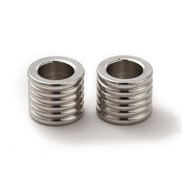 

PandaHall 201 Stainless Steel European Beads, Large Hole Beads, Grooved Beads, Column, Stainless Steel Color, 6x7mm, Hole: 4.2mm 201...