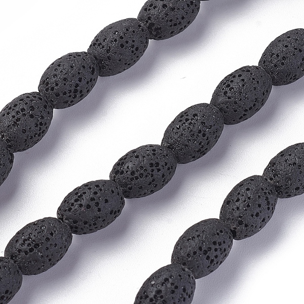 Brins de perles de pierre de lave naturelle