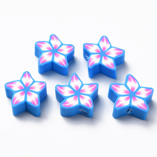 

PandaHall Handmade Polymer Clay Beads, for DIY Jewelry Crafts Supplies, Flower, Dodger Blue, 9~12x9~12x4~5mm, Hole: 1.6mm Polymer Clay...