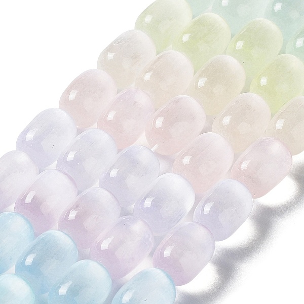 

PandaHall Natural Selenite Beads Strands, Dyed, Macaron Color Drum Beads, Colorful, 8x12mm, Hole: 1mm, about 32pcs/strand, 14.96~15.35''...