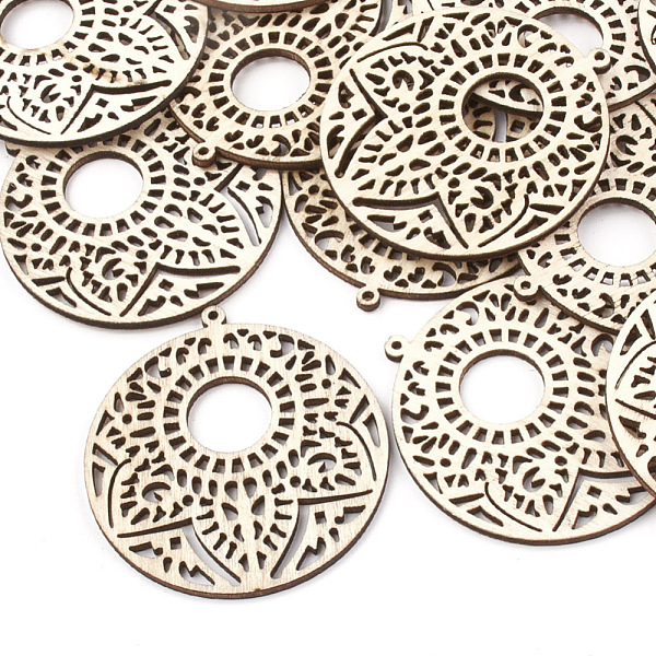 

PandaHall Undyed Wood Big Pendants, Flat Round, Wheat, 64x60x3mm, Hole: 1.8mm Wood Flat Round Orange