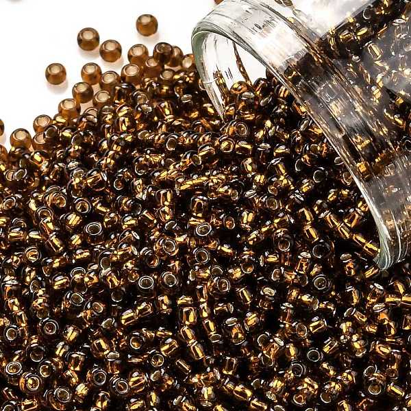 

PandaHall TOHO Round Seed Beads, Japanese Seed Beads, (34) Silver Lined Smoky Topaz, 11/0, 2.2mm, Hole: 0.8mm, about 50000pcs/pound Glass..., Brown