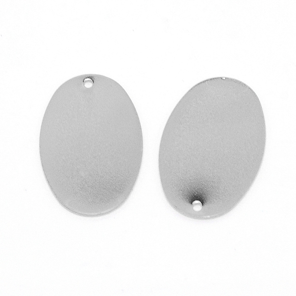 

PandaHall Brass Pendants, Stamping Blank Tag, Oval, Silver, 27x18x1mm, Hole: 1mm Brass Oval