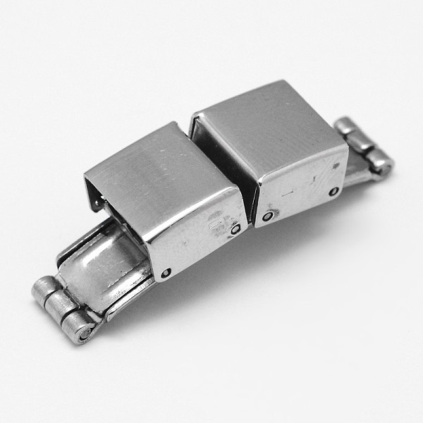 

PandaHall Rectangle 201 Stainless Steel Watch Band Clasps, Stainless Steel Color, 34x10x8mm, Hole: 3x9mm 201 Stainless Steel