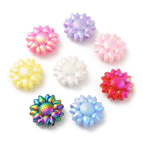 

PandaHall UV Plating Opaque Acrylic Beads, Luminous Beads, Iridescent, Sunflower, Mixed Color, 19.5~20x8mm, Hole: 2mm Acrylic Flower..., Multicolor