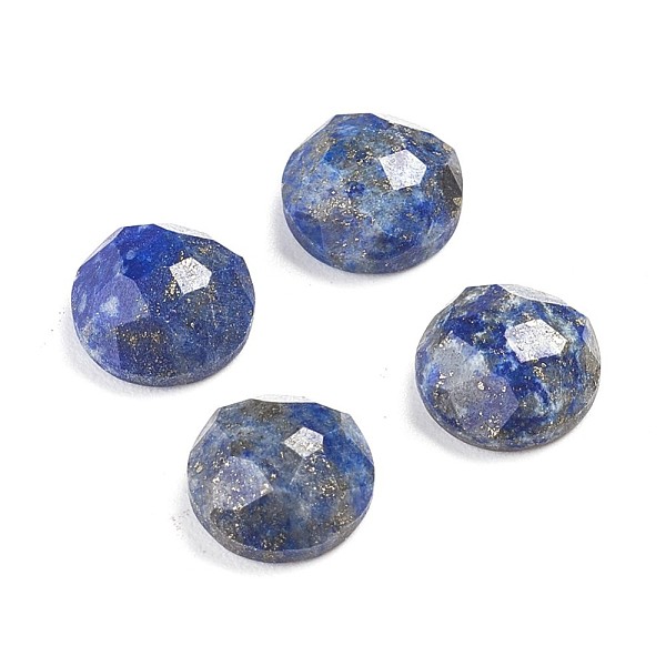 

PandaHall Natural Lapis Lazuli Cabochons, Half Round/Dome, Faceted, 7~8x3.5mm Lapis Lazuli Half Round