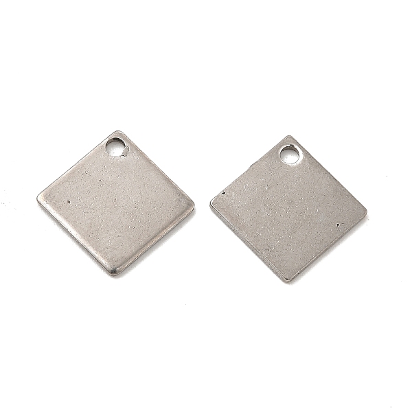 

PandaHall 201 Stainless Steel Pendants, Rhombus Charm, Stainless Steel Color, 14x14x0.8mm, Hole: 1.5mm 201 Stainless Steel Rhombus
