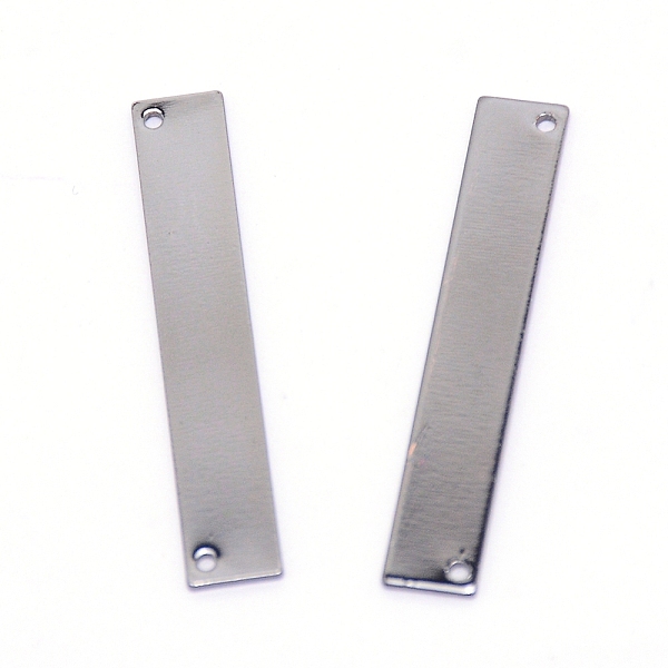 

PandaHall Brass Links, Stamping Blank Tag, Rectangle, Gunmetal, 35x6x1mm, Hole: 1mm Brass Rectangle