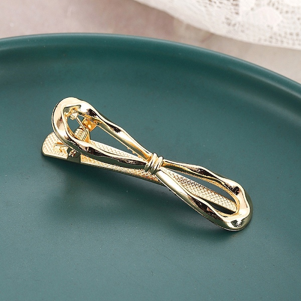 

PandaHall Bowknot Metal Alligator Hair Clips for Women Girls, Golden, 60x13mm Metal Bowknot