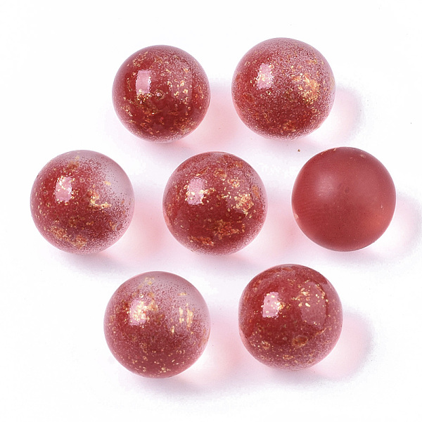 

PandaHall Transparent Spray Painted Frosted Glass Beads, with Golden Foil, No Hole/Undrilled, Round, FireBrick, 12mm Glass Round Red