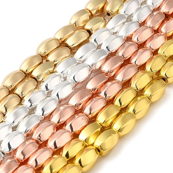

PandaHall Electroplated Synthetic Magnetic Hematite Beads Strands, Twist Oval, Mixed Color, 9x6.5~7mm, Hole: 1.2mm, about 43pcs/strand...