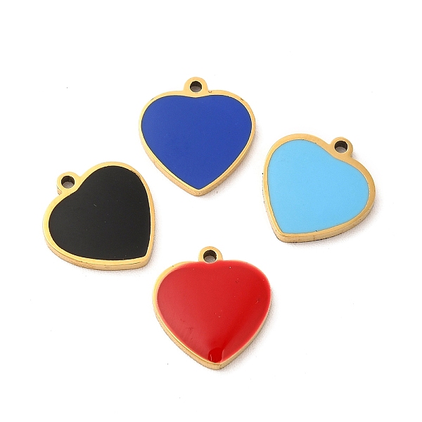 

PandaHall 304 Stainless Steel Enamel Charms, Heart Charm, Golden, Mixed Color, 11x11x1.4mm, Hole: 1mm Stainless Steel+Enamel Heart..., Multicolor