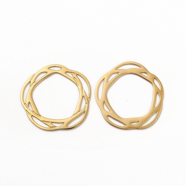 

PandaHall Ion Plating(IP) 304 Stainless Steel Linking Rings, Hollow Flower, Real 14K Gold Plated, 16.5x17x0.5mm, Inner Diameter: 10x11mm 304...