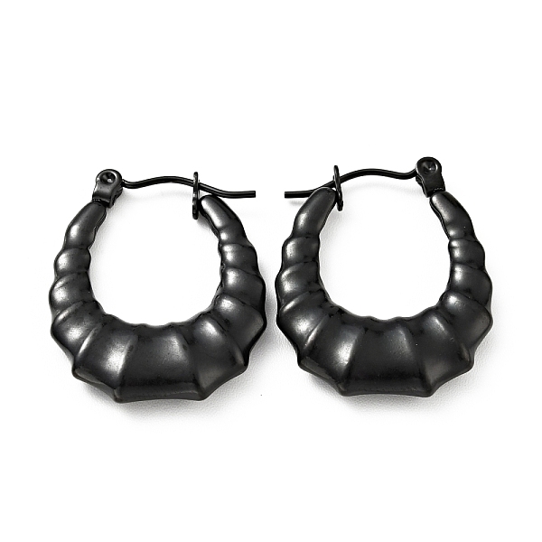 

PandaHall Ion Plating(IP) 304 Stainless Steel Teardrop Hoop Earrings for Women, Electrophoresis Black, 25.5x20x4mm, Pin: 0.8mm 304 Stainless...