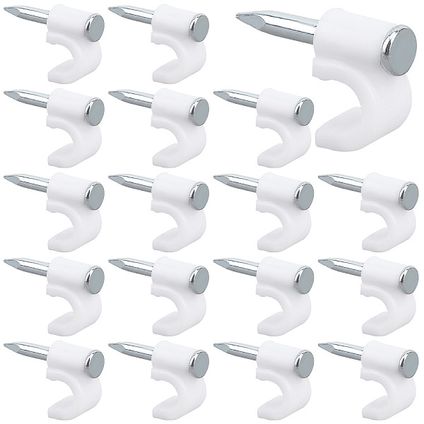 

PandaHall Gorgecraft Plastic Wire Fastener, Circle Cable Clips, with Stainless Steel Nail, White, 15x9x4.5mm, Inner Diameter: 4mm Plastic...