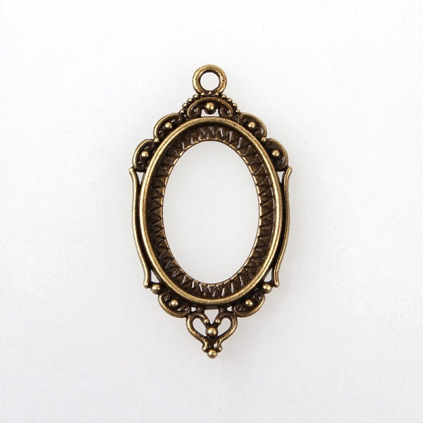 

PandaHall Vintage Tibetan Style Alloy Pendant Cabochon Bezel Settings, Cadmium Free & Nickel Free & Lead Free, Antique Bronze, Oval Tray...