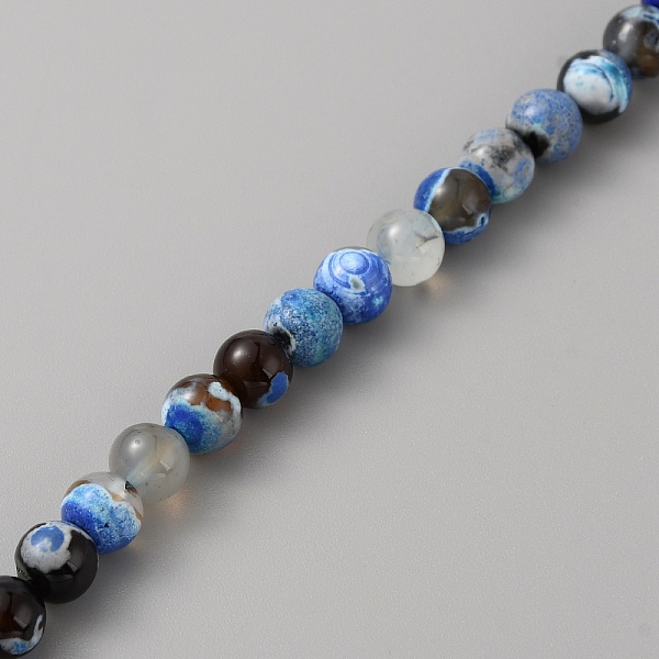 

PandaHall Natural Agate Beads Strands, Dyed, Round, Blue, 8mm, Hole: 1mm, about 49pcs/strand, 14.96 inch(38cm) Natural Agate Round Blue