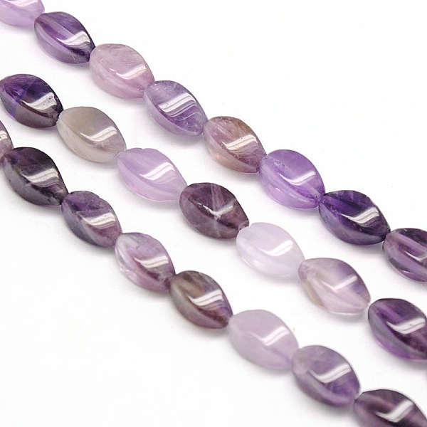 Natural Twist Amethyst Beads Strands