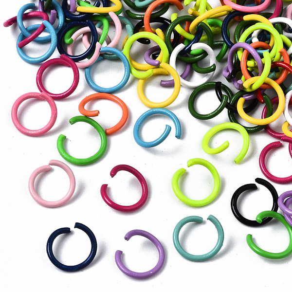 

PandaHall Spray Painted Iron Open Jump Rings, Mixed Color, 10.5x1mm, Inner Diameter: 8mm, about 192pcs/ 50g Iron Multicolor