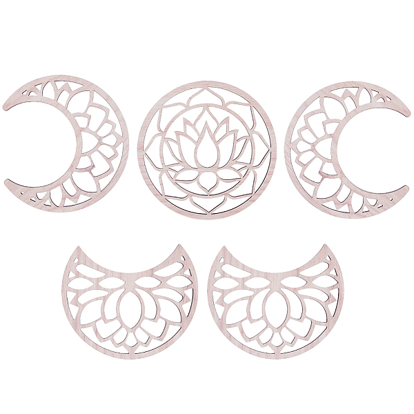

PandaHall AHANDMAKER 5Pcs Moon Phase Wall Decor, Wood Moon Phase Bohemian Wall Art Decor for Living Room, Lotus Moon Phase Wall Hanging..., Orange