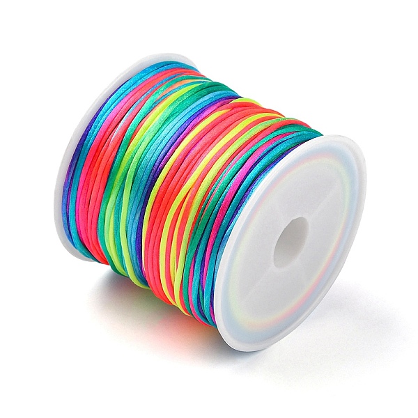 

PandaHall 30M Nylon Rattail Satin Cord, Beading String, for Chinese Knotting, Jewelry Making, Colorful, 1mm, about 32.81 Yards(30m)/Roll...