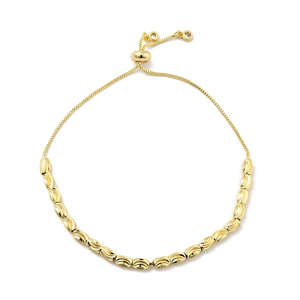 

PandaHall Rack Plating Brass Column Beaded Slider Bracelet with Clear Cubic Zirconia for Women, Lead Free & Cadmium Free, Real 18K Gold...