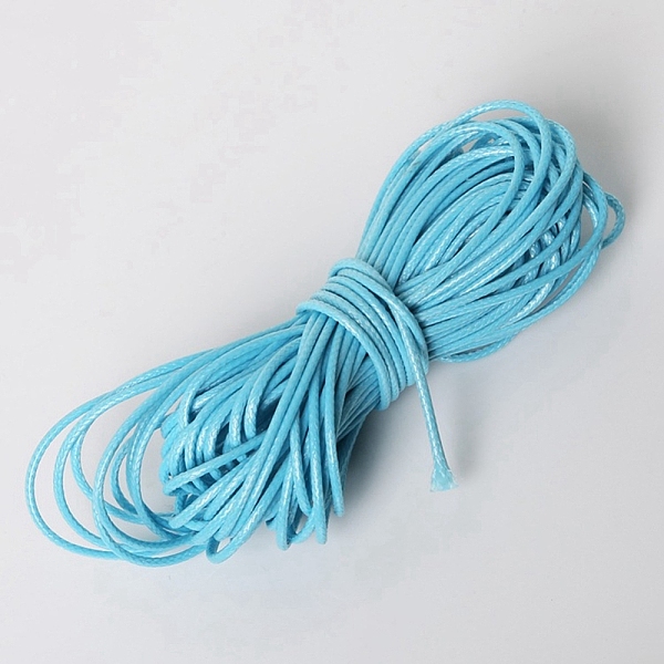 

PandaHall Waxed Polyester Cord, Round, Cyan, 1mm, 15m/bundle Waxed Polyester Cord Round Cyan
