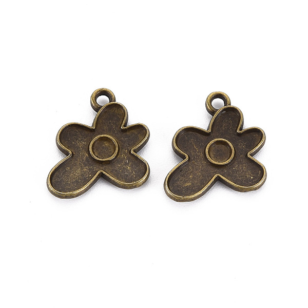 

PandaHall Tibetan Style Alloy Pendant Enamel Settings, Cadmium Free & Lead Free, Flower, Antique Bronze, 17x15x2mm, Hole: 1.6mm Alloy Flower