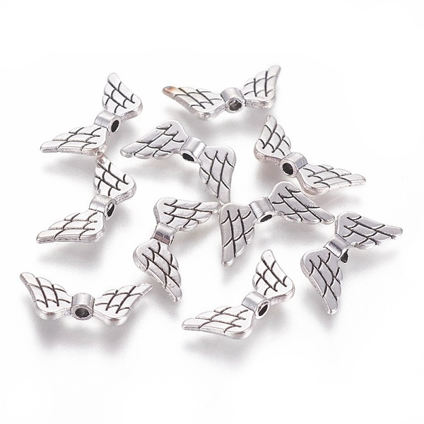 

PandaHall Tibetan Style Alloy Beads, Wing, Cadmium Free & Nickel Free & Lead Free, Antique Silver, 9x19x3mm, Hole: 2mm Alloy Wing
