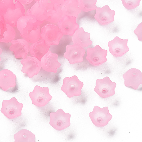 

PandaHall Transparent Acrylic Beads Caps, Tulip Flower, Lily of the Valley, Frosted, Pearl Pink, 10x6mm, Hole: 1.5mm, about 2100pcs/500g...