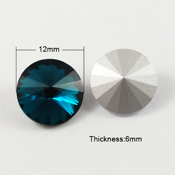

PandaHall Glass Pointed Back Rhinestone, Rivoli Rhinestone, Back Plated, Cone, Prussian Blue, 12x6mm Glass Rhinestone Cone Blue