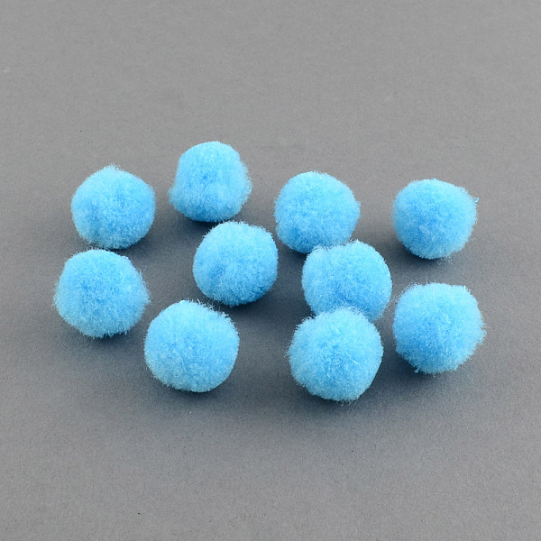 

PandaHall DIY Doll Craft Pom Pom Yarn Pom Pom Balls, Cyan, 15mm, about 1000pcs/bag Fibre Cyan